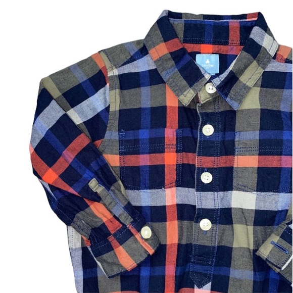 GAP Plaid Flannel Button Down Onesie Bodysuit 18-24 Months - Picture 9 of 13